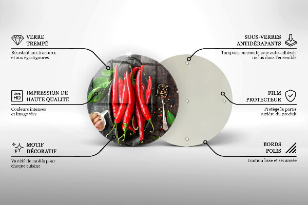 Tagliere in vetro Peperoncini rossi