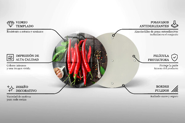 Tagliere in vetro Peperoncini rossi