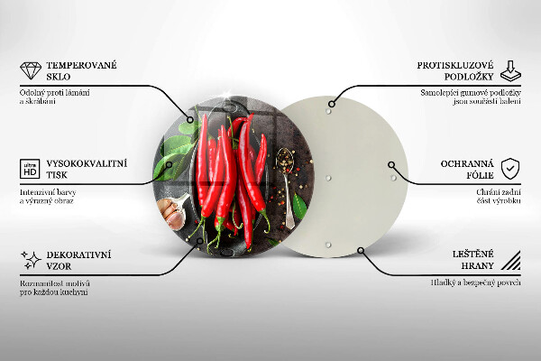 Tagliere in vetro Peperoncini rossi