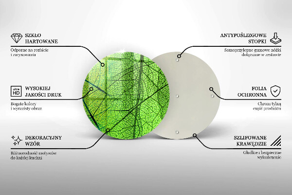 Tagliere in vetro Vene delle foglie naturali