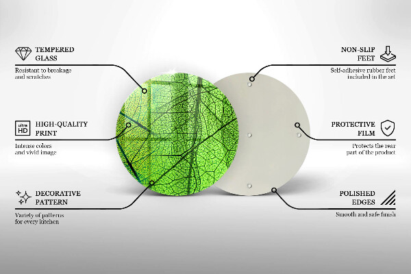 Tagliere in vetro Vene delle foglie naturali
