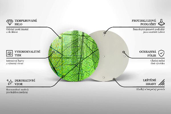 Tagliere in vetro Vene delle foglie naturali