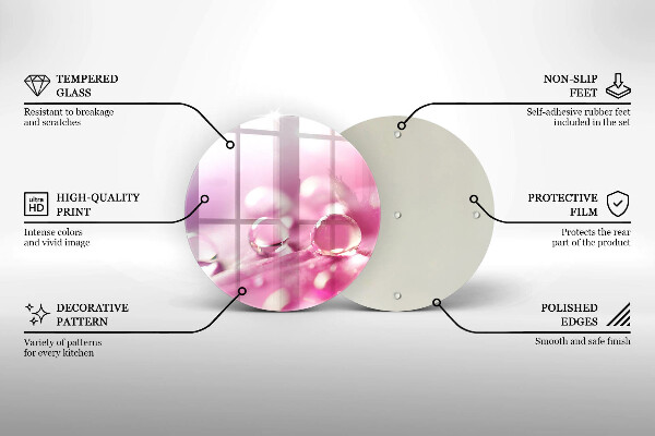 Tagliere in vetro Petali di fiori di rugiada