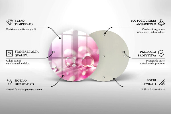 Tagliere in vetro Petali di fiori di rugiada