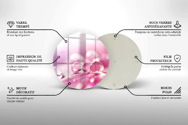 Tagliere in vetro Petali di fiori di rugiada