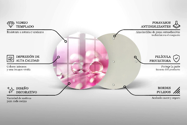 Tagliere in vetro Petali di fiori di rugiada