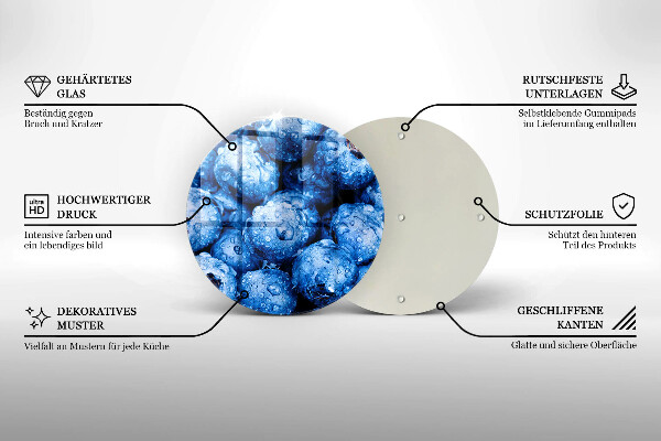 Tagliere in vetro Mirtilli succosi