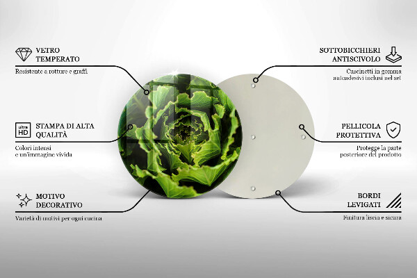 Tagliere in vetro Mangiare foglie di lattuga