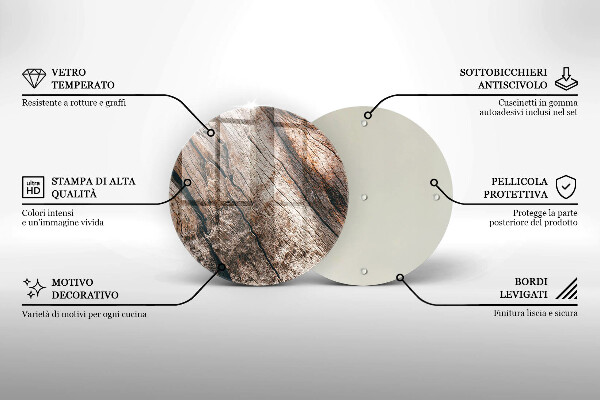 Tagliere in vetro Struttura in legno