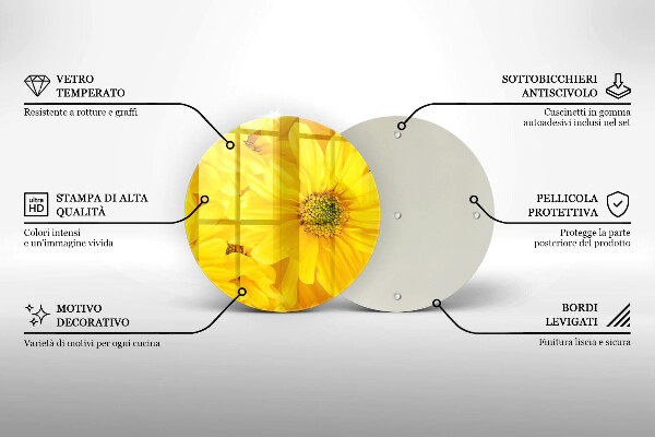 Tagliere in vetro Petali di fiori