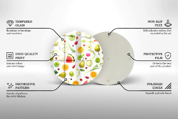 Tagliere in vetro Modello di frutta e verdura