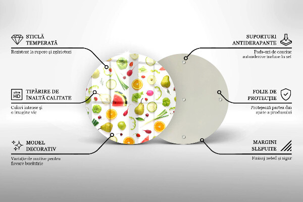 Tagliere in vetro Modello di frutta e verdura
