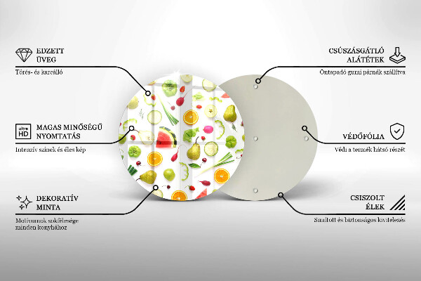 Tagliere in vetro Modello di frutta e verdura
