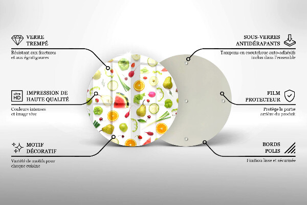 Tagliere in vetro Modello di frutta e verdura