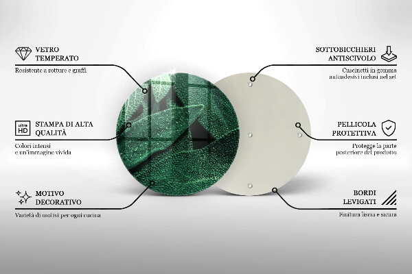 Tagliere in vetro Le foglie della pianta
