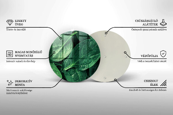 Tagliere in vetro Foglie di basilico