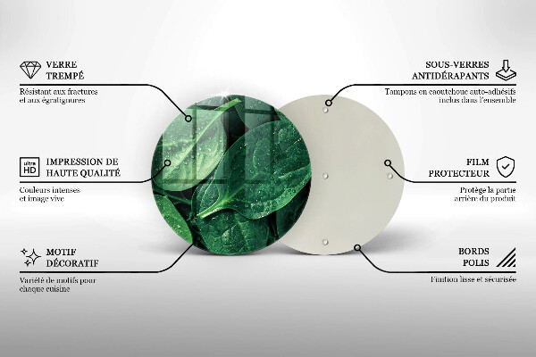 Tagliere in vetro Foglie di basilico