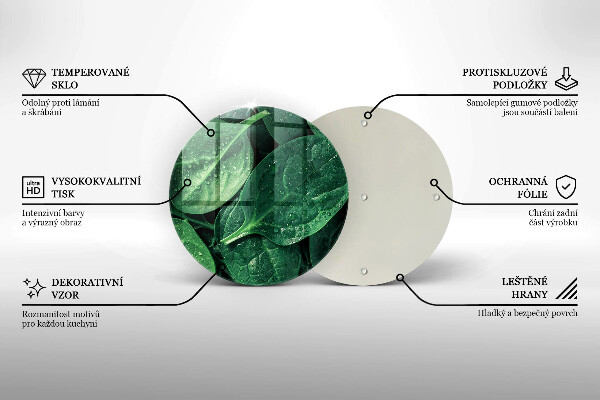 Tagliere in vetro Foglie di basilico