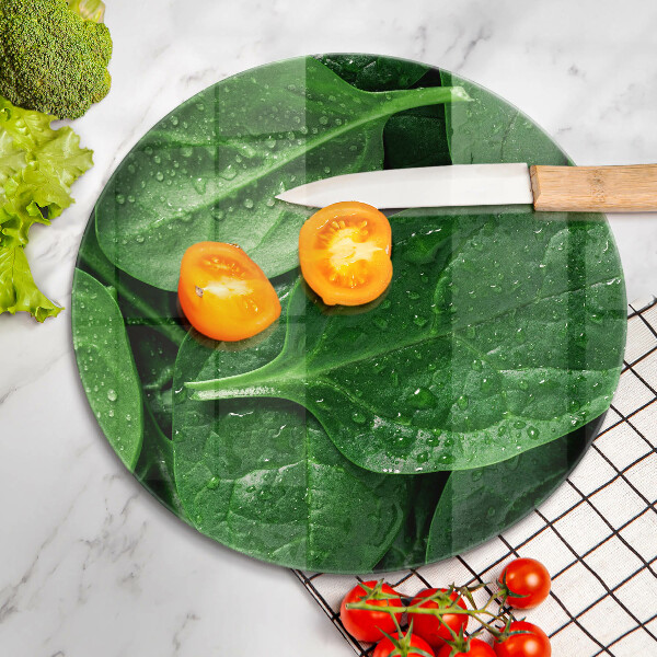 Tagliere in vetro Foglie di basilico