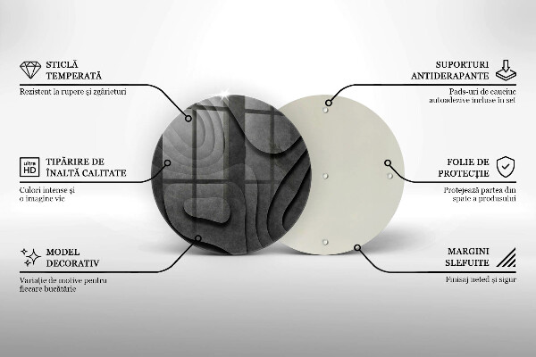 Tagliere in vetro Forme di pietra 3D