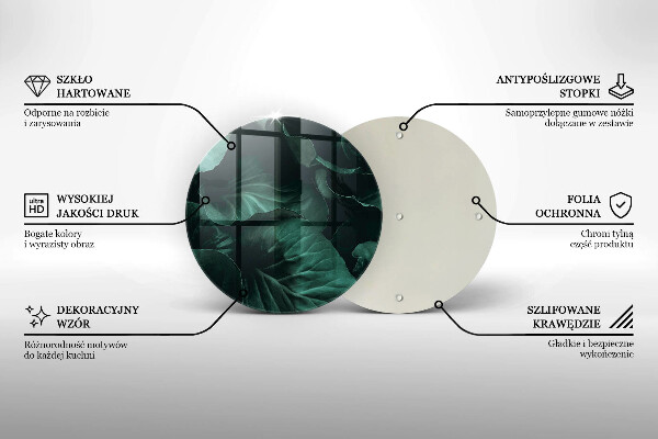 Tagliere in vetro Foglie selvatiche scure