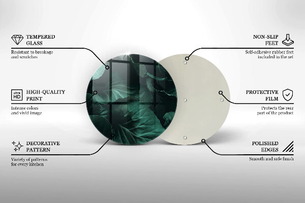 Tagliere in vetro Foglie selvatiche scure