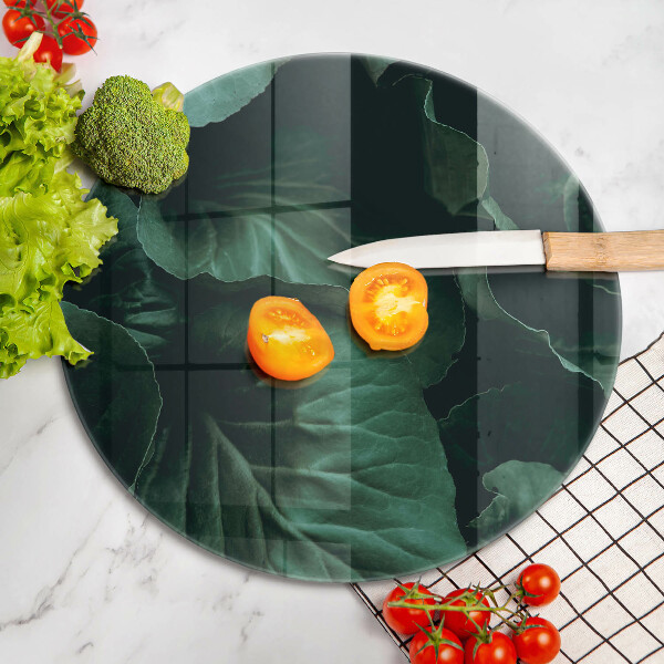 Tagliere in vetro Foglie selvatiche scure