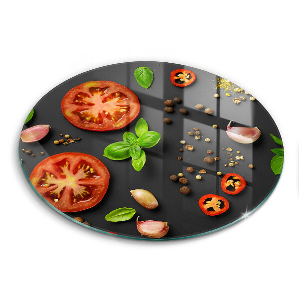 Tagliere in vetro Pomodori e spezie