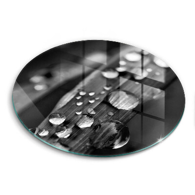 Tagliere in vetro Gocce di rugiada sulle foglie