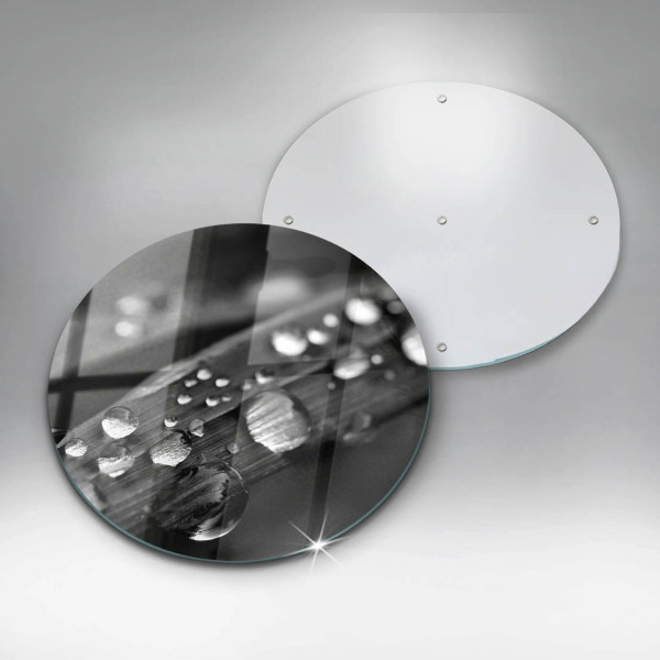 Tagliere in vetro Gocce di rugiada sulle foglie