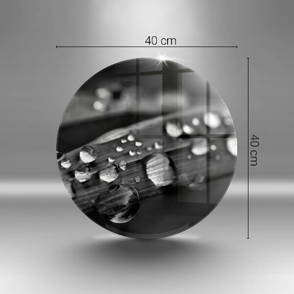 Tagliere in vetro Gocce di rugiada sulle foglie
