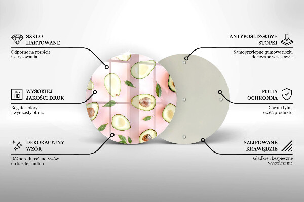 Tagliere in vetro Modello di avocado