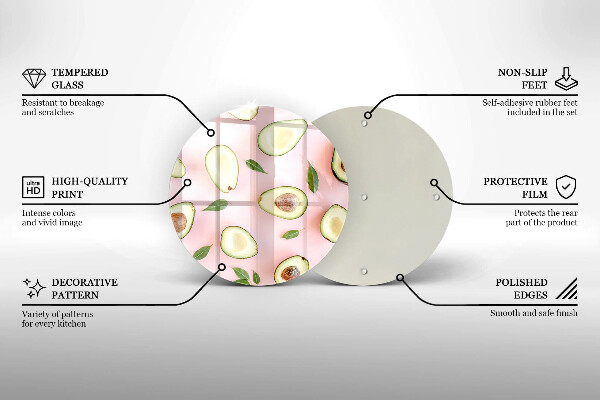 Tagliere in vetro Modello di avocado