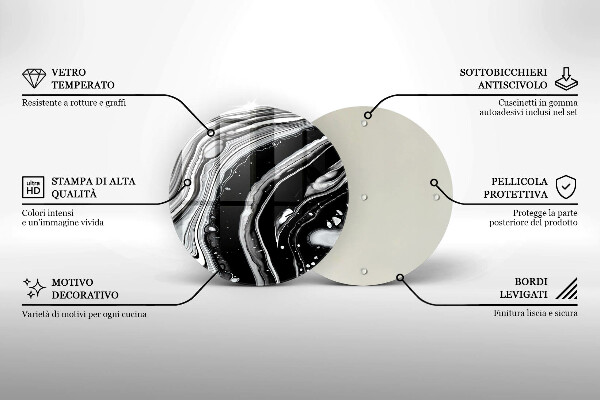 Tagliere in vetro Astrazione dell'inchiostro