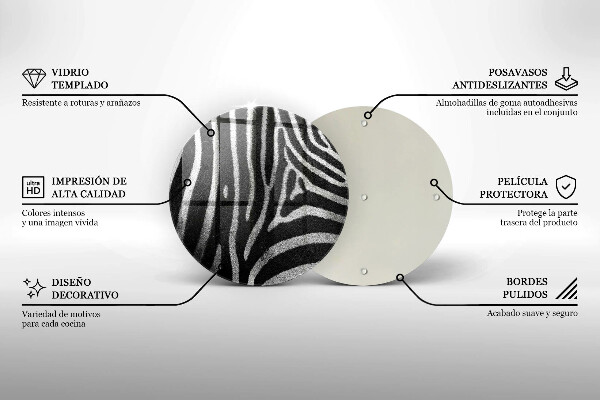 Tagliere in vetro Strisce zebrate