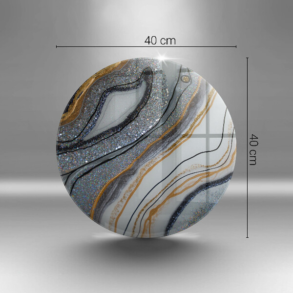 Tagliere in vetro roccia con oro