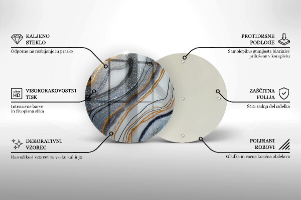 Tagliere in vetro roccia con oro