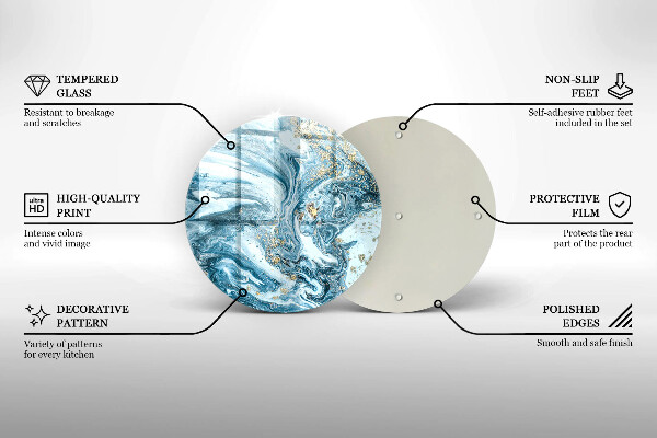 Tagliere in vetro Struttura con oro
