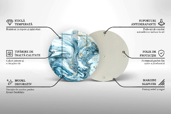 Tagliere in vetro Struttura con oro