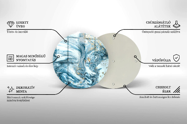 Tagliere in vetro Struttura con oro