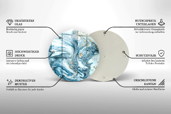 Tagliere in vetro Struttura con oro