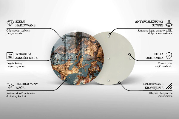 Tagliere in vetro Struttura in roccia dorata