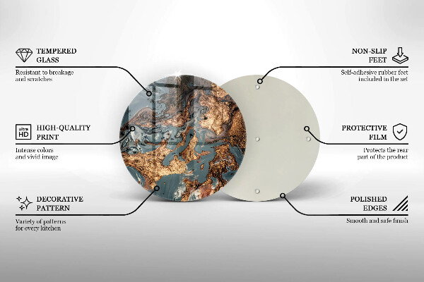 Tagliere in vetro Struttura in roccia dorata