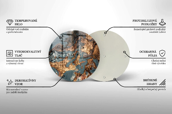 Tagliere in vetro Struttura in roccia dorata