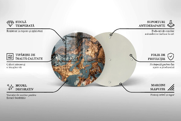 Tagliere in vetro Struttura in roccia dorata