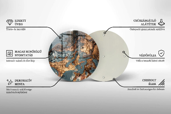 Tagliere in vetro Struttura in roccia dorata