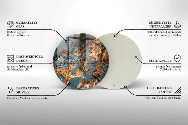 Tagliere in vetro Struttura in roccia dorata