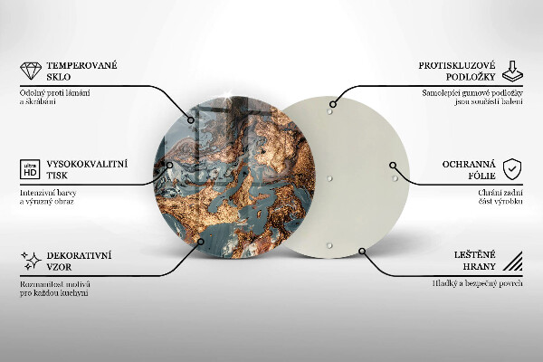 Tagliere in vetro Struttura in roccia dorata