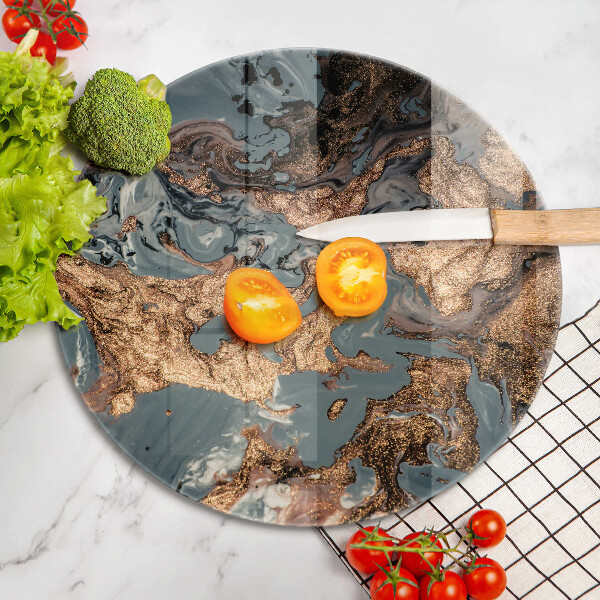 Tagliere in vetro Struttura in roccia dorata