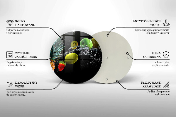 Tagliere in vetro temperato Frutta in acqua